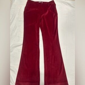 Maison d’Amelie Paris Red Velvet Flare Pants size 8 New without tag